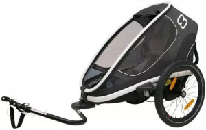 Przyczepka rowerowa dla dzieci - Hamax Traveller Twin Przyczepka Do Roweru Zielono Szary